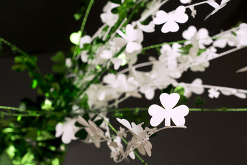white green and back abstract shamrock background for st. patricks day