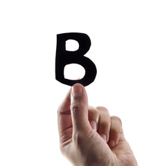 hand hold letter b