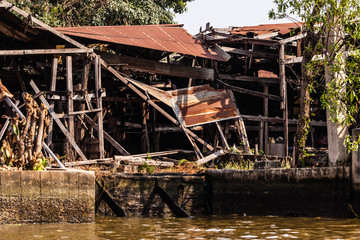 Dilapidated thai slums