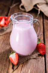 Homemade Strawberry Milk (selective focus)