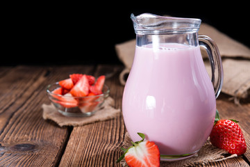 Strawberry Milk with fresh fruits
