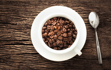 coffee cup on a wooden table