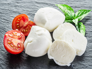 Mozzarella and tomatoes.