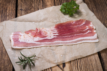 Raw Bacon (close-up shot)