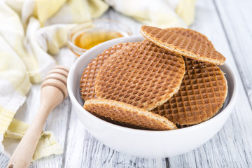 Crunchy Waffles with honey