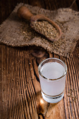 Frozen Ouzo in a shot glass
