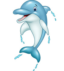 Fototapeta premium Skoki delfinów kreskówek