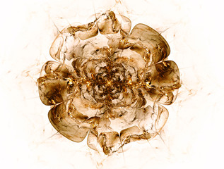 Abstract fractal dark flower , wrapped in strands of energy