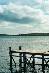 The pier for boats landing in Pulau Cendekian, Karimunjawa, Indonesia