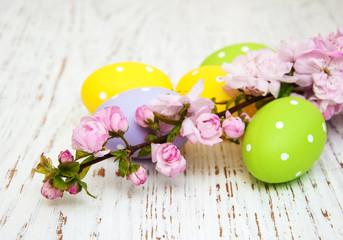 Easter eggs and cherries blossom
