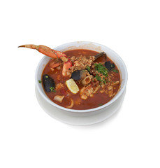  Seafood Stew on white background