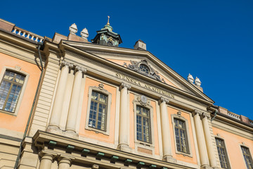 Fototapeta na wymiar Facade of The Swedish Academy in Stockholm.