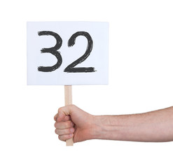 Sign with a number, 32