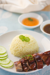 BBQ duck over steamed rice