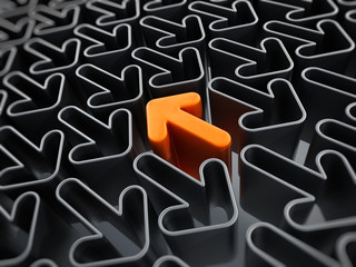 Orange arrow going through the opposite direction