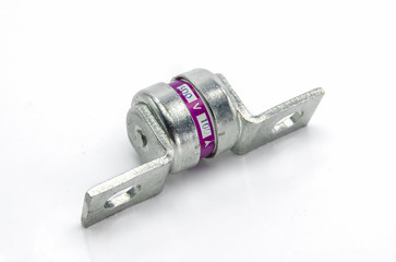 Fuse of electrical protection component on white background.
