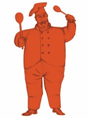 silhouette chef, vector draw