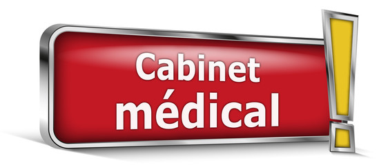 Cabinet médical sur panneau rouge