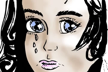 Foto auf Acrylglas meisje huilt © emieldelange