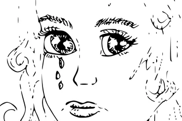 Foto auf Acrylglas meisje in tranen © emieldelange
