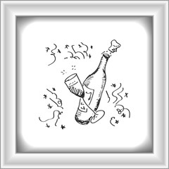 Simple doodle of a champagne bottle