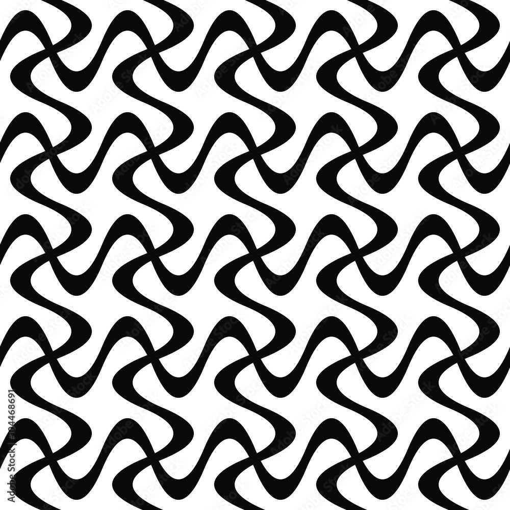 Poster Monochrome abstract repeating swirl stripe pattern