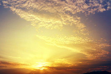 Fototapeta na wymiar Beautiful sky sunset in twilight time