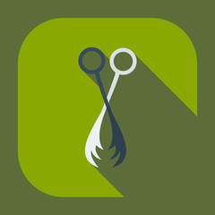 Flat modern design with shadow icons thinning scissors
