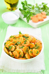 Carrot salad with green herbs