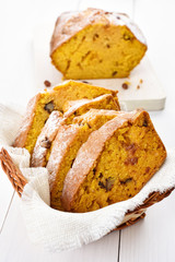 Sliced pumpkin loaf