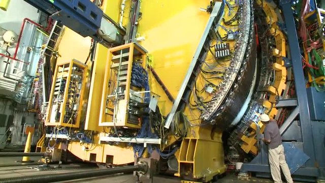 At the Fermilab National Accelerator Laboratory, scientists work on high energy particle physics.