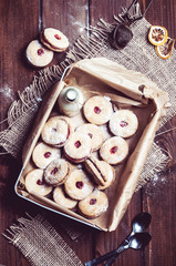 cookies with cherry filling in the box