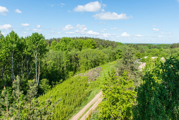 Fototapeta na wymiar aerial view of Latvian countryside