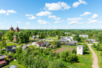 aerial view of Latvian countryside