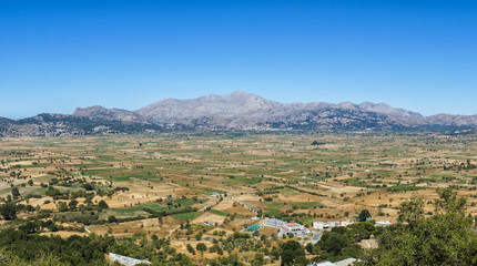 Fototapeta na wymiar Panorama of Lasithi Plateau on Crete island, Greece