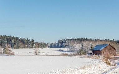 Snowy countryside in Finland