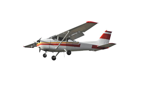Popular light aircraft isolated on a white background