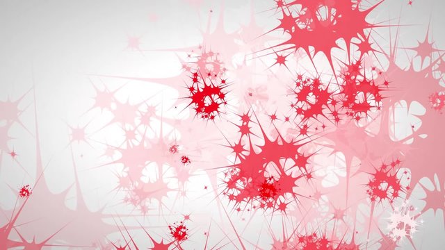 SPRAY RED SHAPES animation on grey background