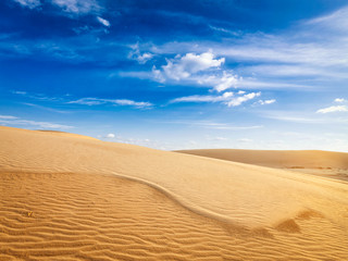 Fototapeta na wymiar Desert sand dunes on sunrise