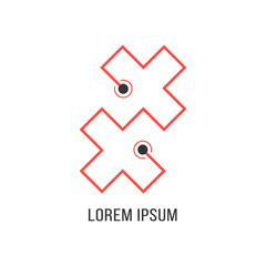 abstract red cross icon