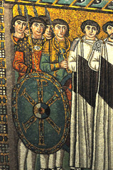 Ancient byzantine mosaic Justinian's Army