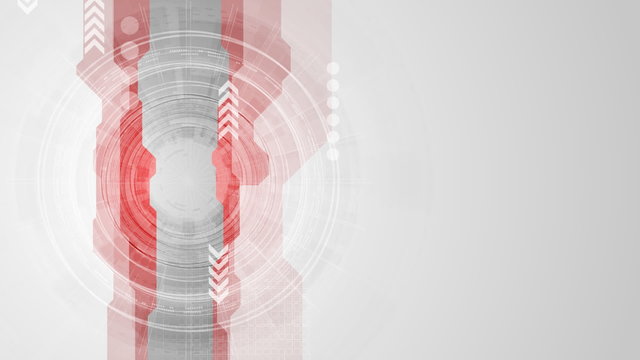 Red grey tech abstract graphic motion design. Video corporate animation HD 1920x1080
