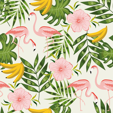 Beautiful seamless pattern with summer flowers. 