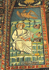 Ancient byzantine mosaic of John the Evangelist