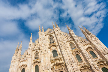 Fototapeta premium Facade of Milan Cathedral (Duomo), Lombardy, Italy