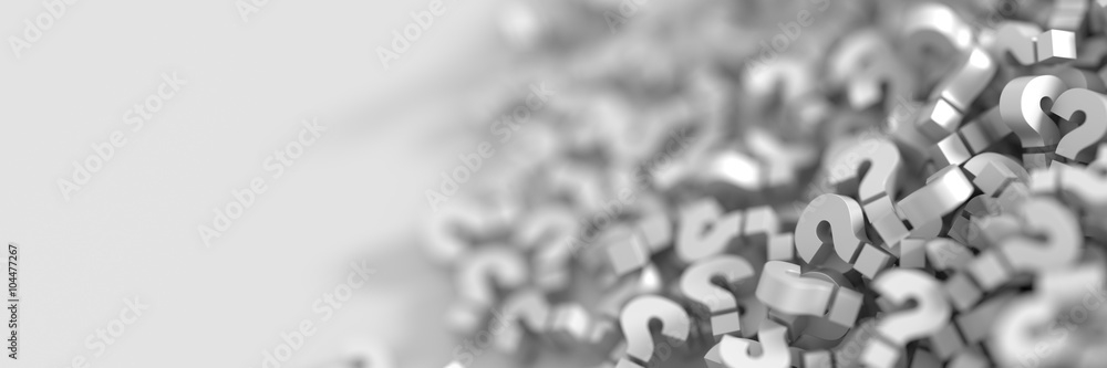 Canvas Prints infinite question marks on a plane, original three dimensional illustration.