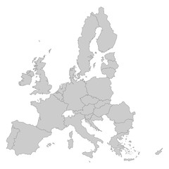 Europäische Union - Mitgliedsstaaten in Grau