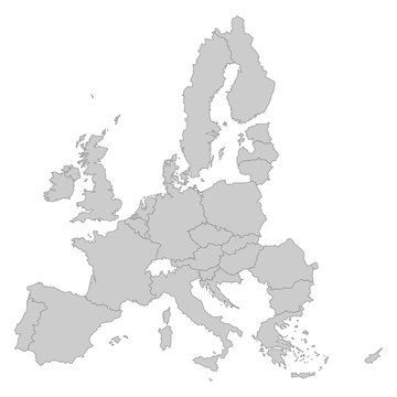 Europ&auml;ische Union - Mitgliedsstaaten in Grau