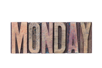 Monday word wooden