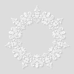 Elegant paper retro floral frame.